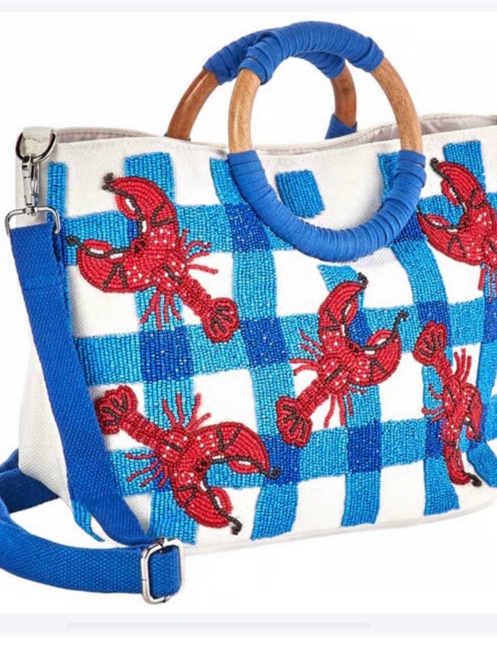 NWT Lobster beach theme beaded shoulder bag